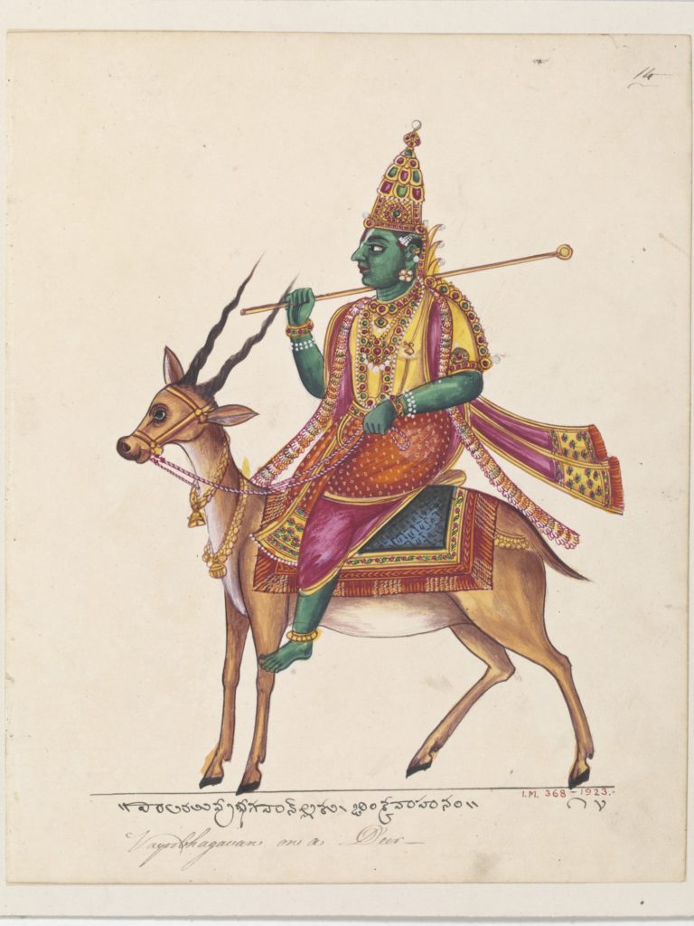 Painting of Hindu god Vaya (god of the wind)